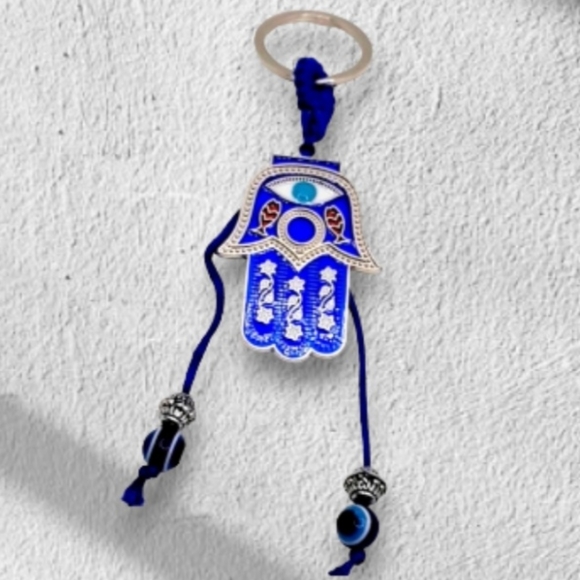 Bundle of 2 Good Luck Amulet Keychains, Elephant and Hand of Fatima Keychains - Picture 5 of 6
